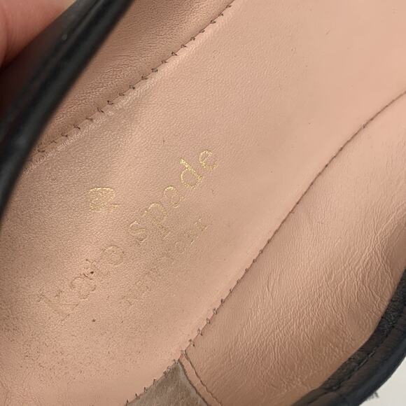 KATE SPADE NEW YORK Willa Leather Ballet Flats Shoes Bow Charm S-118 Sz 8.5 - Picture 5 of 9